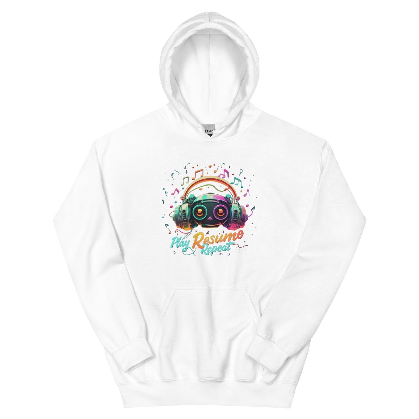 Men Hoodie,Play-Resume-Repeat,DJ hooded sweatshirt,Gift for music lovers