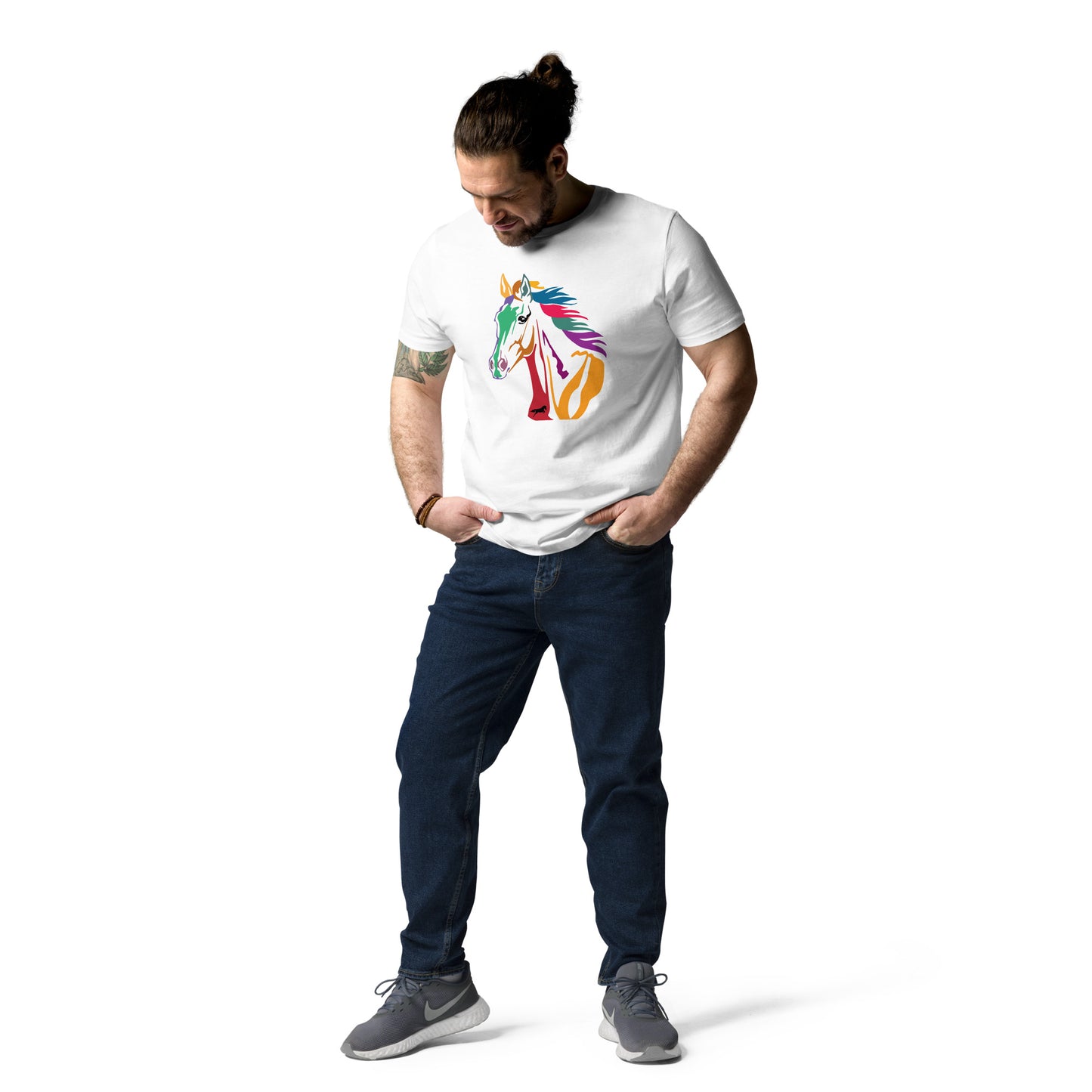 Horse design Man T-shirt ,Organic cotton t-shirt ,Men's fashion,