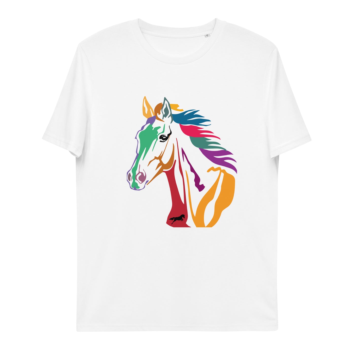 Diseño de caballo moderno, camiseta de algodón orgánico, camisa de moda, ropa de arte, moda de mujer